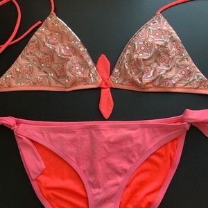 Victoria's Secret Pink Sequin Bikini Swim Set